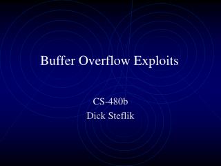 Buffer Overflow Exploits