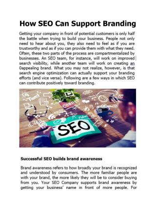 How SEO Can Support Branding