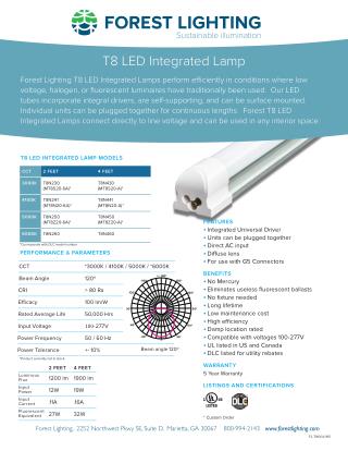 T8 LED Integrated Lamp By Forest Lighting USA