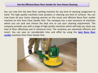 Get the Efficient Bona Floor Sander for Your Home Cleaning