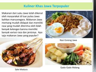 Kuliner Khas Jawa Terpopuler