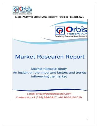 2016 Global AC Drives Market Trends Survey & Opportunities Report