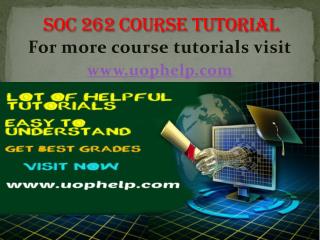 SOC 262 Academic Coach / uophelp