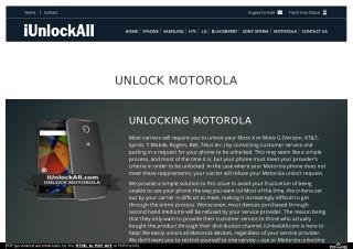 Motorola Unlocking Services Toronto