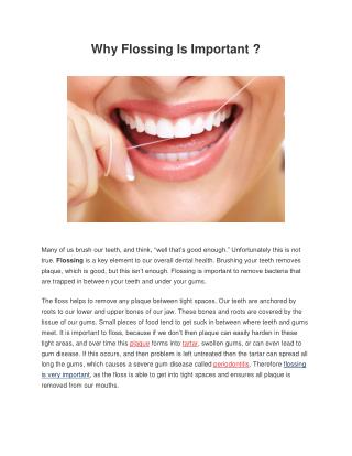 Why flossing is important ?