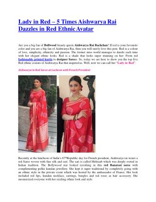 Lady in Red – 5 Times Aishwarya Rai Dazzles in Red Ethnic Avatar