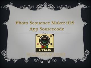 Photo Sequence Maker iOS Sourcecode