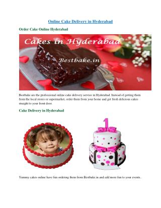 Online Cake Delivery in Hyderabad