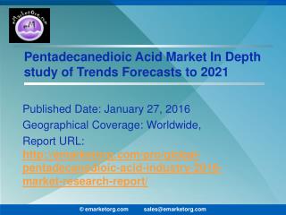 Pentadecanedioic Acid Market Comprehensive Analysis of Competitive landscape and Forecasts to 2021