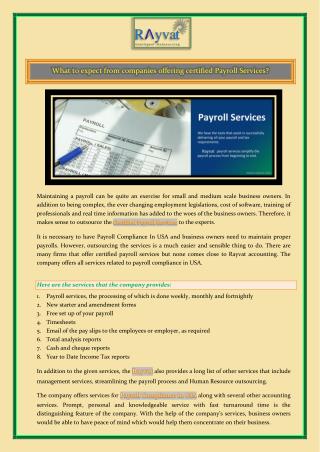 What to expect from companies offering certified Payroll Services?