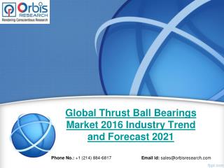 Thrust Ball Bearings Market Size 2016-2021 Industry Forecast Report