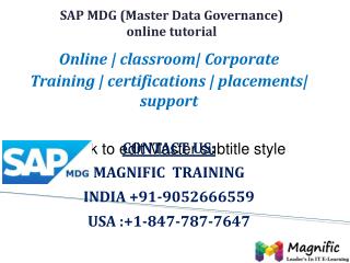 SAP MDG ONLINE TRAINING IN AUSTRALIA|SOUTH AFRICA