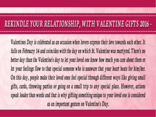 Rekindle Your Relationship, with Valentine Gifts 2016