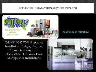Appliance Installation Services in Perth