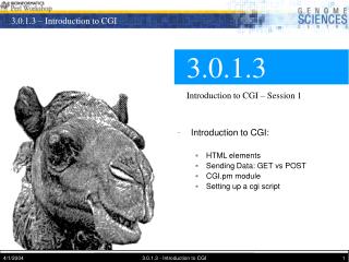 3.0.1.3 Introduction to CGI – Session 1