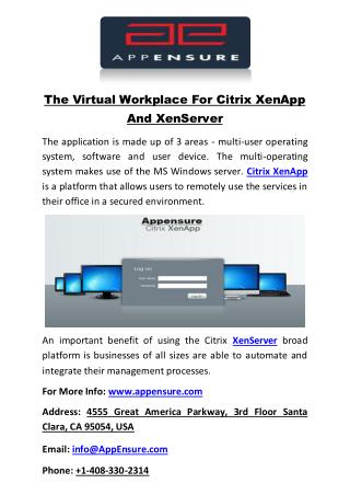 The Virtual Workplace For Citrix XenApp And XenServer