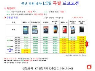 공단 직원 대상 LTE 특별 프로모션