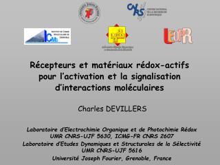 Récepteurs et matériaux rédox-actifs pour l’activation et la signalisation