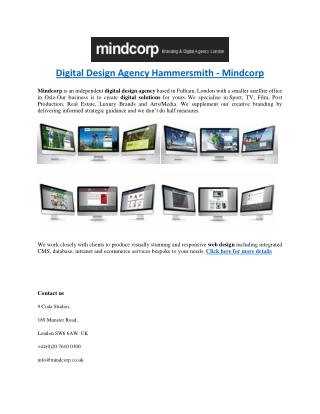 Digital Design Agency Hammersmith - Mindcorp