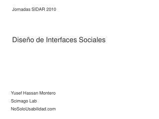 Diseño de Interfaces Sociales