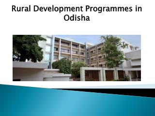 Rural development programmes in odisha