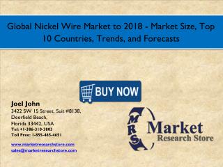 Global Nickel Wire Market 2016: Size, Share, Segmentation, Trends, and Groth Forecasts 2018