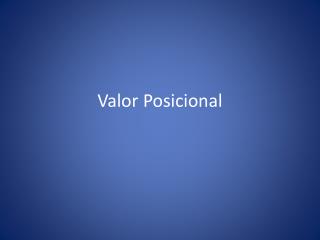 Valor Posicional