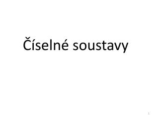 Číselné soustavy