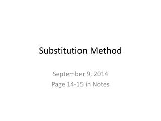 Substitution Method