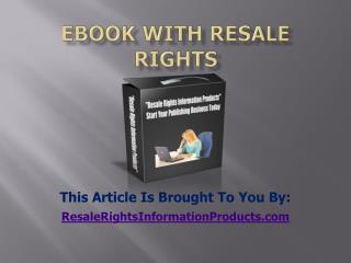 eBook With Resale Rights