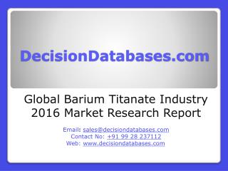 Global Barium Titanate Industry- Size, Share and Market Forecasts 2021