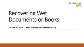 Recovering Wet Documents or Books