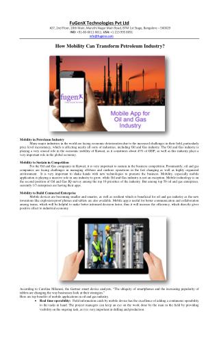 How Mobility Can Transform Petroleum Industry?