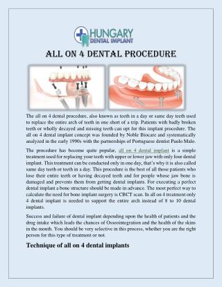All On 4 Dental Implant Prodedure in London UK