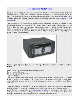 How to Select An Inverter.pdf