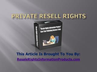 Private Resell Rights