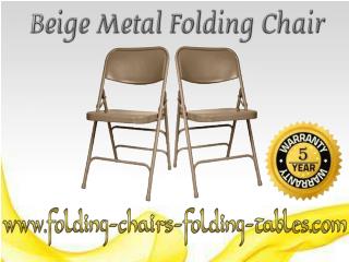 Beige Metal Folding Chair - Folding Chair Larry Hoffman