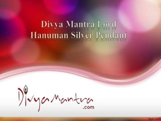 Divya Mantra Lord Hanuman Silver Pendant