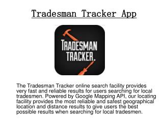 Tradesman Tracker - GPS Tracking App