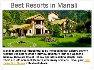 Best R﻿esorts in Manali - ManaliDeals