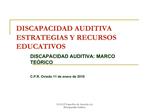 DISCAPACIDAD AUDITIVA ESTRATEGIAS Y RECURSOS EDUCATIVOS