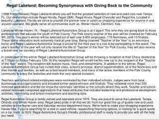 Regal Lakeland; Becoming Synonymous with Giving Back to the Community