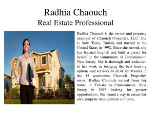 Radhia Chaouch Real Estate Professional