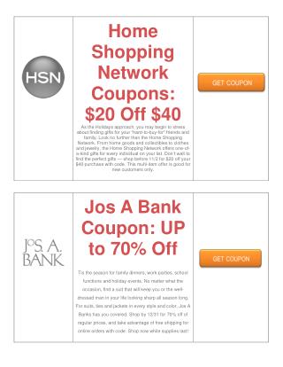 Weekly Coupon Codes - November 2, 2015