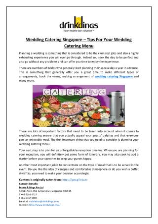 Wedding Catering Singapore – Tips For Your Wedding Catering Menu