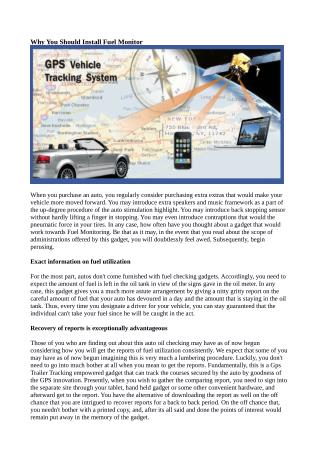 Why You Should Install Fuel Monitor