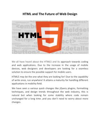 HTML and The Future of Web Design