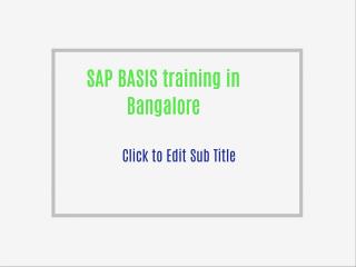SAP BASIS training in Bangalore