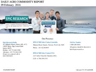 Epic Research Daily Agri Report 9th Feb 2016