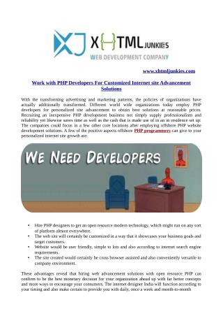 Work with PHP Developers For Customized Internet site Advancement Solutions